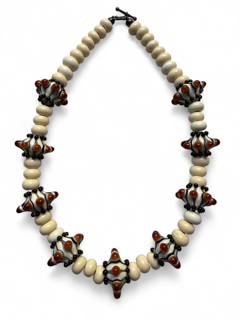 Gorgeous Handmade Murrini Glass Beaded Necklace by Nancy Pilgrim One of a Kind